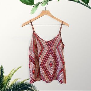 Hollister Co Bohemian Print Red Sleeveless Top